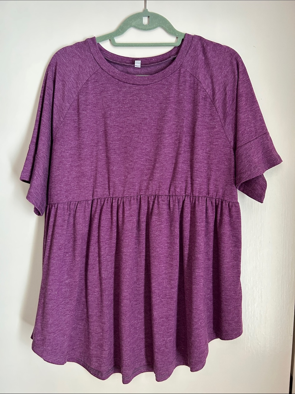 Women’s Short Sleeve Peplum Top - Purple